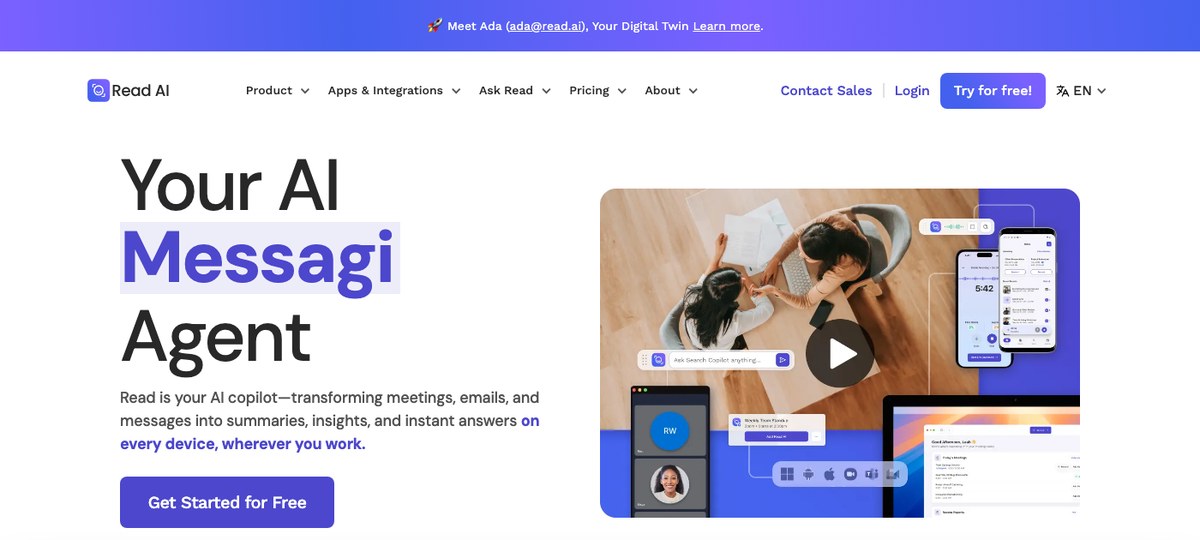 Read AI — meeting analytics and summaries