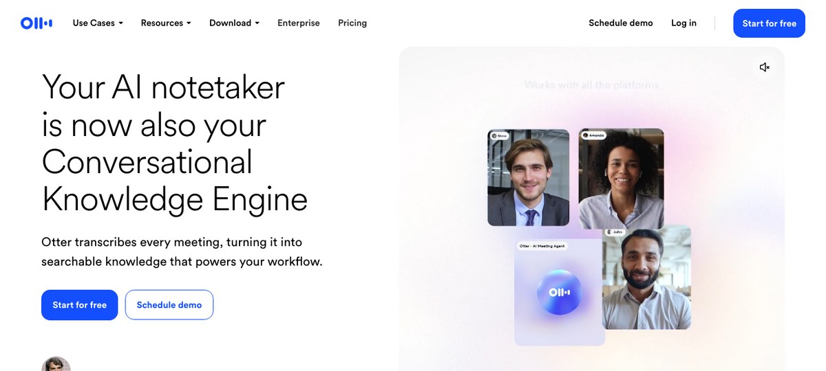 Otter — popular AI meeting assistant and notetaker, with strong search across past calls