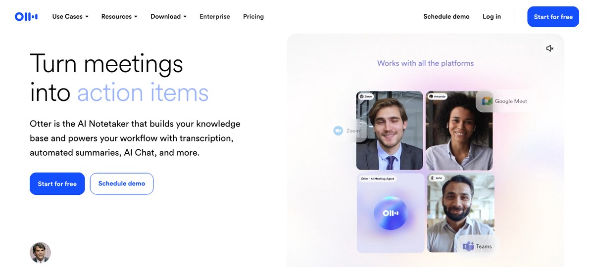 Otter.ai AI note-taker for Zoom, Google Meet, and Microsoft Teams