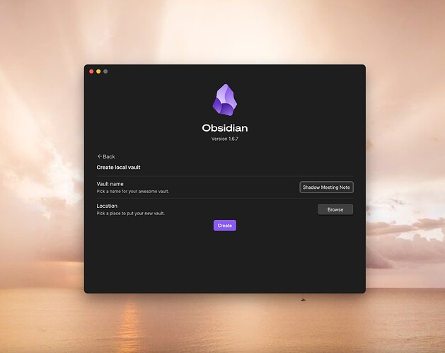 Screenshot of Obsidian markdown file directory configuration