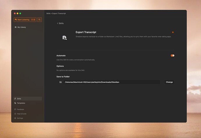 Screenshot showing Shadow download interface for MacOS