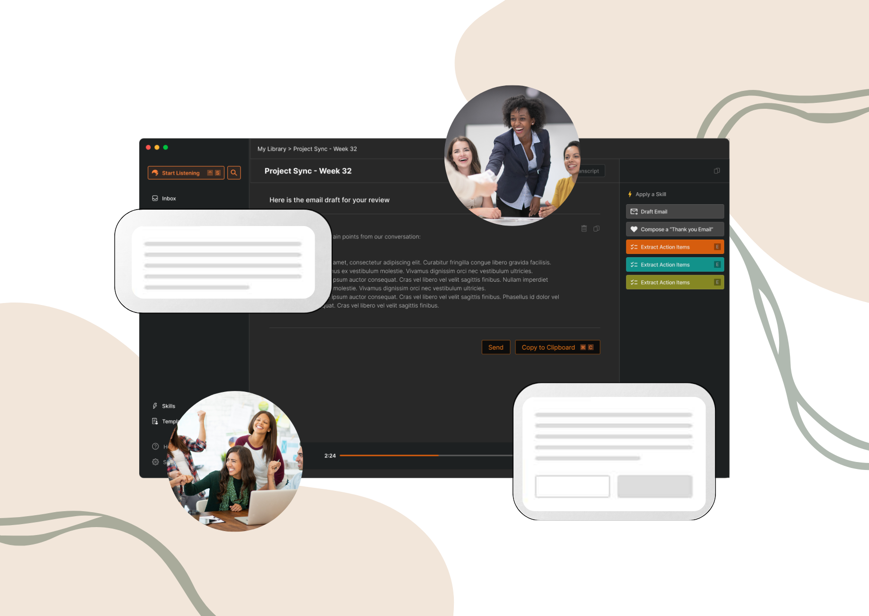 AI meeting assistant for automating post-meeting task management